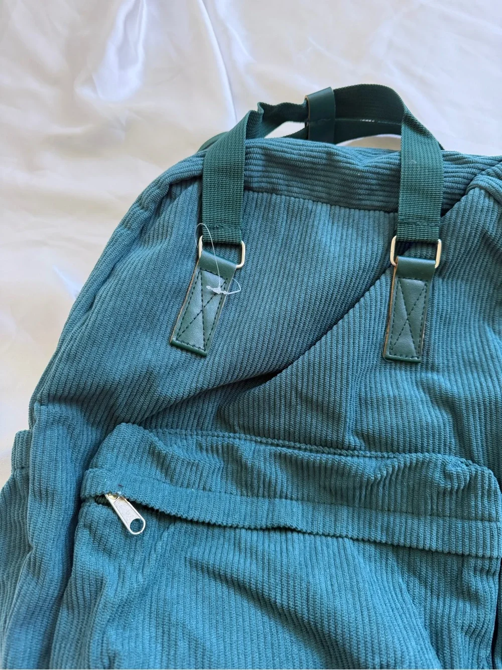 BNWT Metropack true deep green corduroy backpack adjustable straps